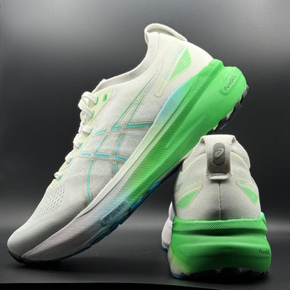 ASICS Gel-Kayano 31 Running Shoes | White & Green Stability Sneakers