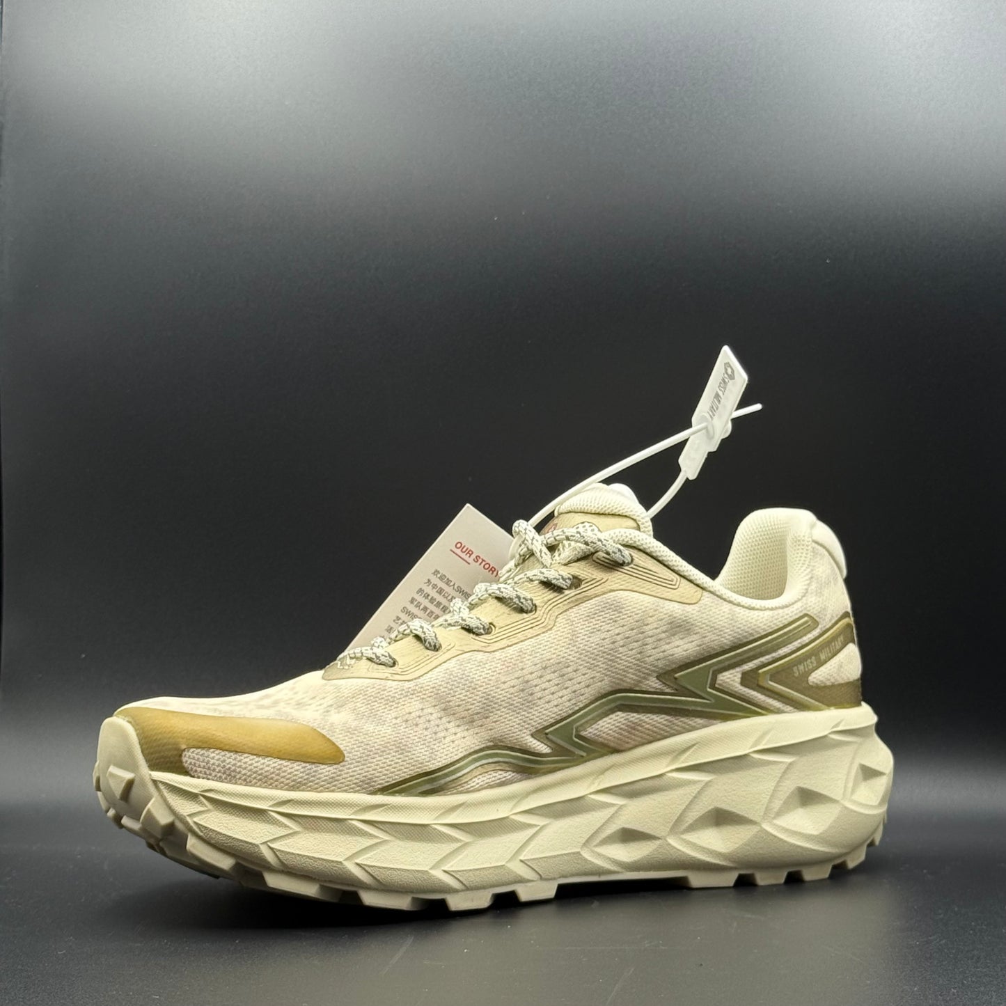 Swiss Military Olive Trail Running Shoes | Cushioned Lace-Up Sneakers