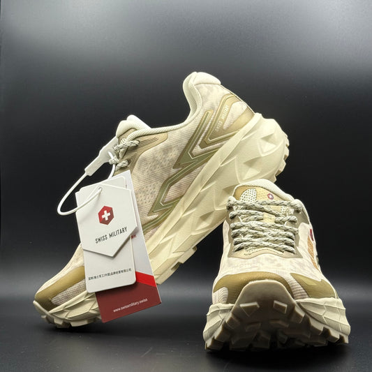 Swiss Military Olive Trail Running Shoes | Cushioned Lace-Up Sneakers