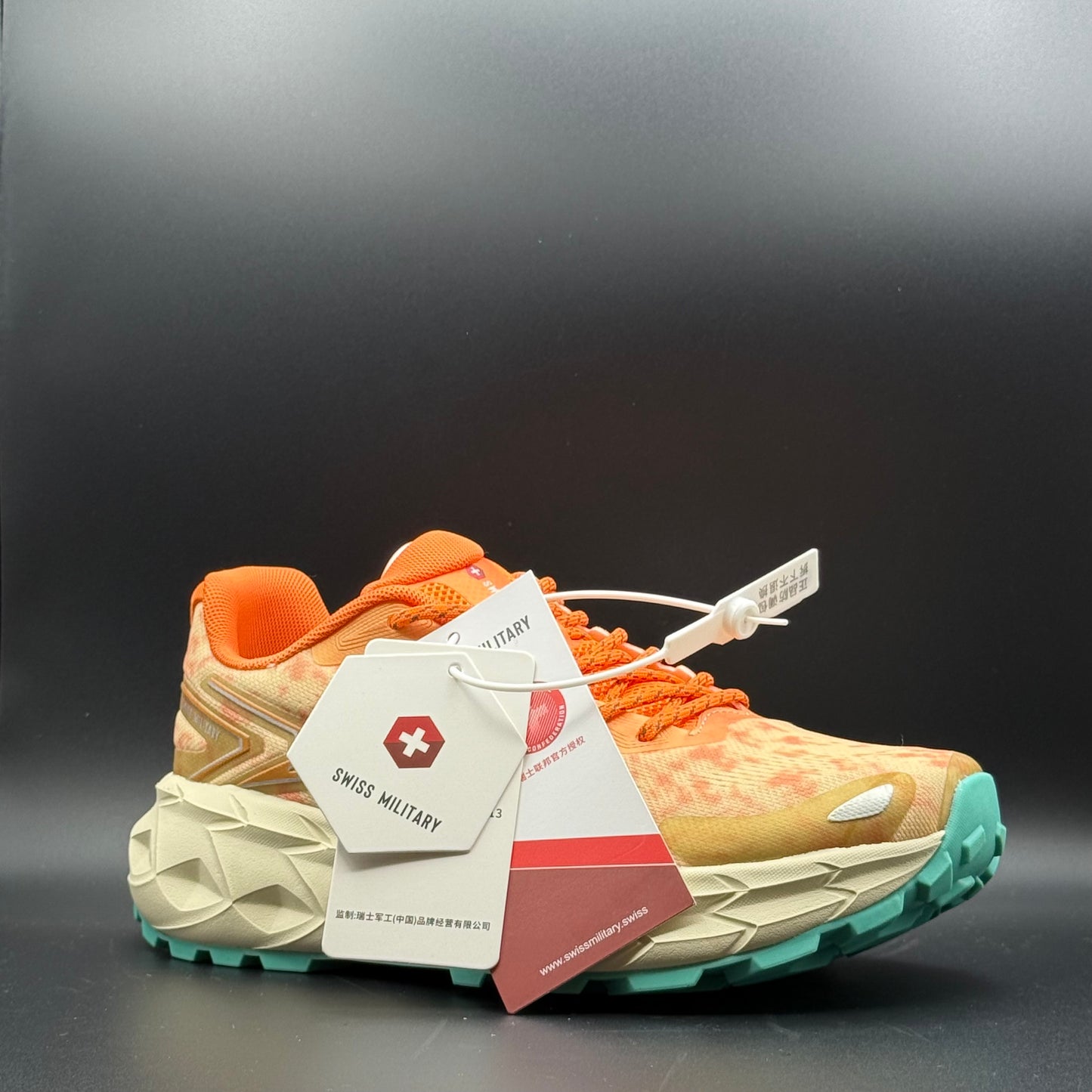 Swiss Military Orange Trail Running Shoes | Cushioned Lace-Up Sneakers