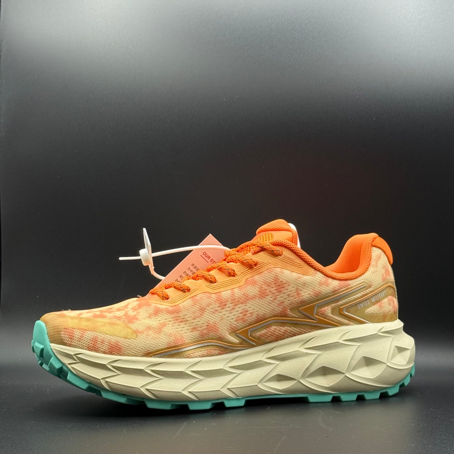 Swiss Military Orange Trail Running Shoes | Cushioned Lace-Up Sneakers
