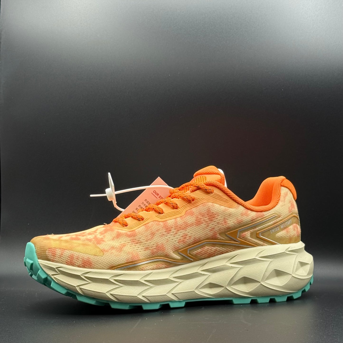 Swiss Military Orange Trail Running Shoes | Cushioned Lace-Up Sneakers
