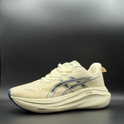 ASICS Gel-Nimbus 27 Running Shoes | Cream & Navy Cushioned Sneakers