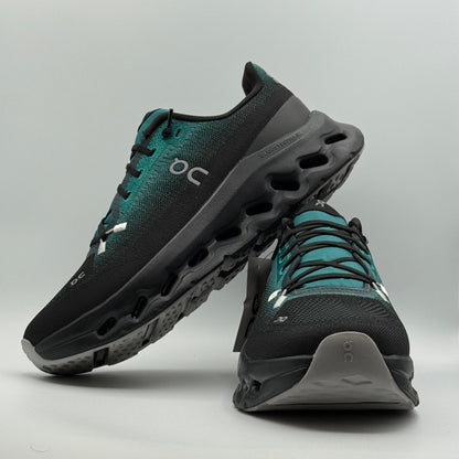 On Cloudsurfer Trail 2 Running Shoes | Black & Teal Trail Sneakers