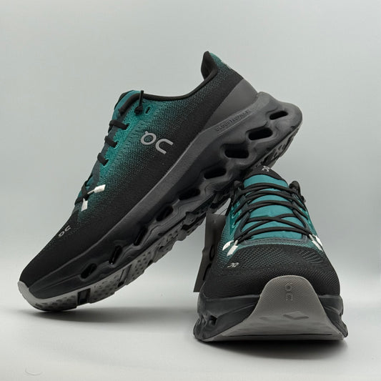 On Cloudsurfer Trail 2 Running Shoes | Black & Teal Trail Sneakers