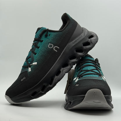 On Cloudsurfer Trail 2 Running Shoes | Black & Teal Trail Sneakers